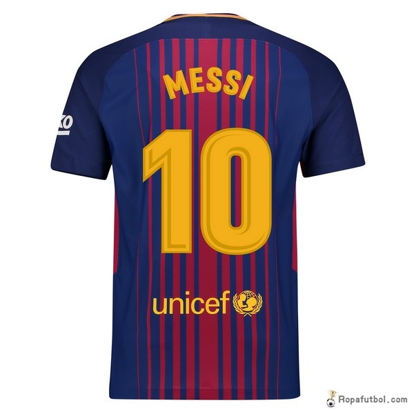 Camiseta Barcelona Replica Primera Ropa Messi 2017/18 Azul